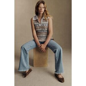 Anthropologie Maeve | Rare Adorable Academia Halter Polo Sweater Tank ~ XL